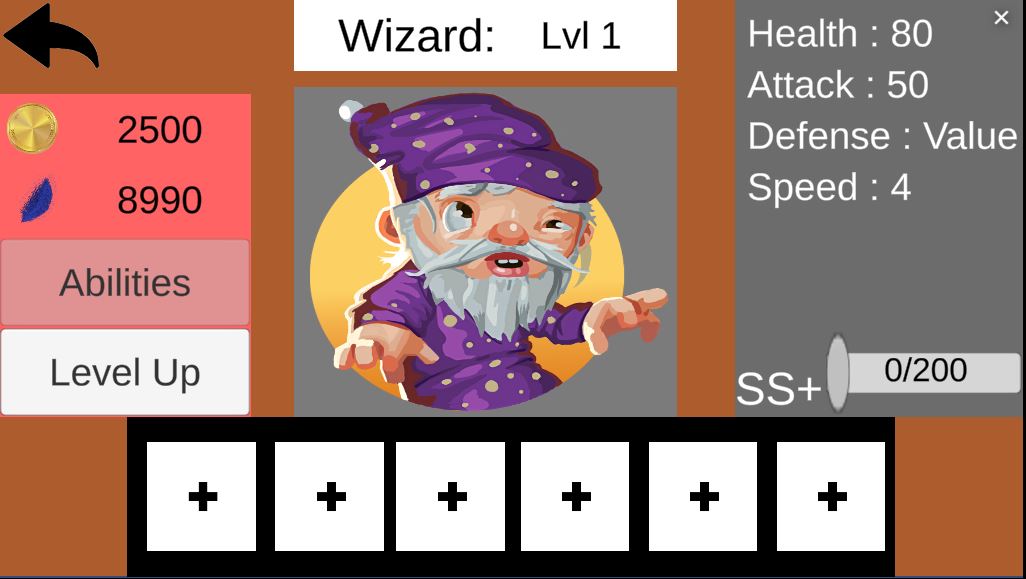 the champion profile screen